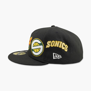 Seattle SuperSonics Black Logo History Fitted Hat