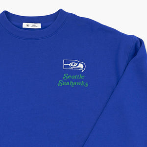 Seattle Seahawks Royal Throwback Shout It Out Oversized Women's Crewneck