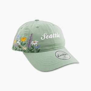 Floral Wild Script Sage Seattle Hat