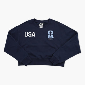 2026 FIFA World Cup USA Emblem Cropped Navy Crewneck