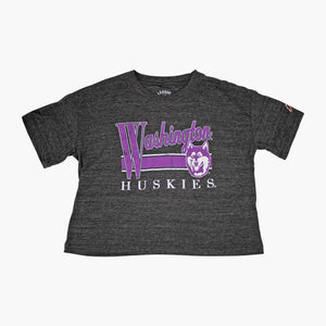 Washington Huskies Charcoal Sloping Script Women's T-Shirt