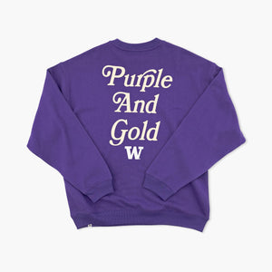 Washington Huskies Purple Shout It Out Oversized Women's Crewneck