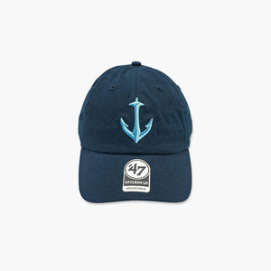 Seattle Kraken Anchor Logo Navy Clean Up Adjustable Hat