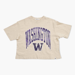 Washington Huskies Women's Khaki Slub Crop T-Shirt