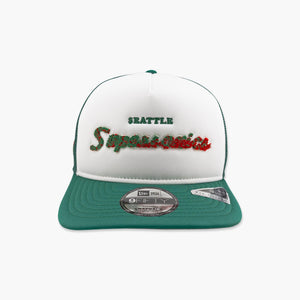 Seattle SuperSonics Dark Green & White Script Trucker Snapback