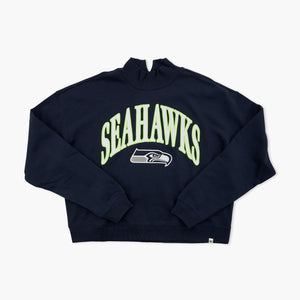 Seattle Seahawks Navy Vantage Women's Mock Neck Pullover