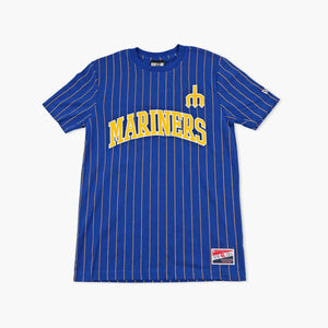 Seattle Mariners Royal Trident Pinstripe Premium T-Shirt
