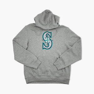 Seattle Mariners Heather Grey Primary Logo Hoodie