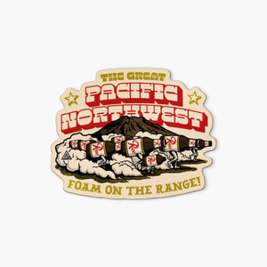 Rainier Beer Foam on the Range Sticker