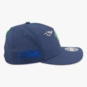 Seattle Seahawks Navy Throwback Cartoon Character Snapback - Toddler