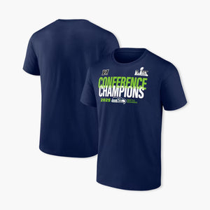 Seattle Seahawks Fanatics 2025 NFC Champions Right Side Draw T-Shirt - College Navy