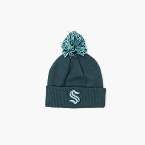Seattle Kraken Midnight Navy Cuff Pom Beanie