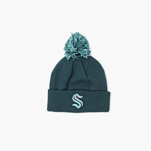Seattle Kraken Midnight Navy Cuff Pom Beanie