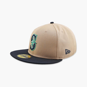 Seattle Mariners Primary Logo Khaki/Navy Fitted Hat
