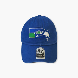 Seattle Seahawks Royal Throwback Clean Up Adjustable Hat