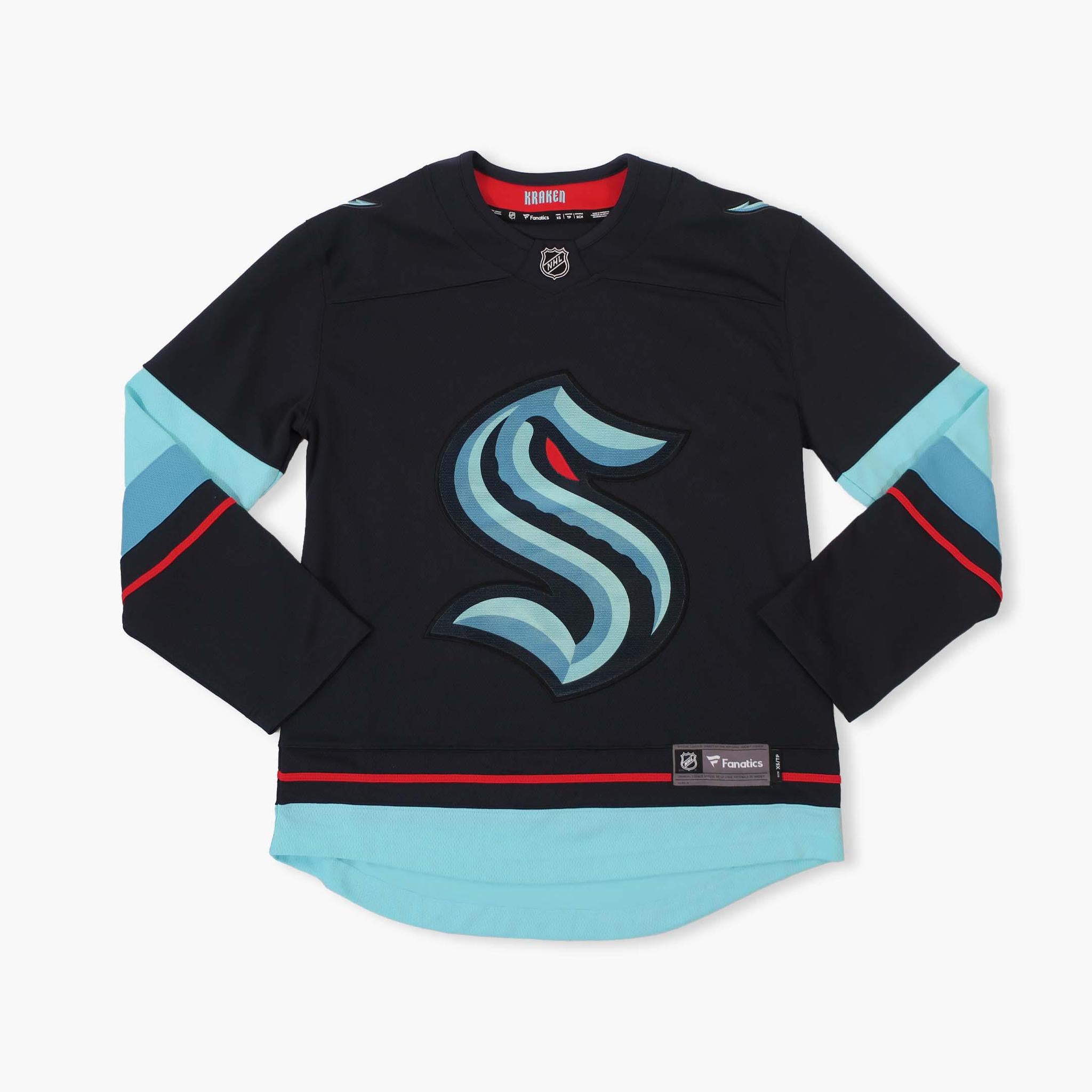 Fanatics NHL Women's Seattle Kraken Mesh Navy V-Neck T-Shirt, Small, Blue
