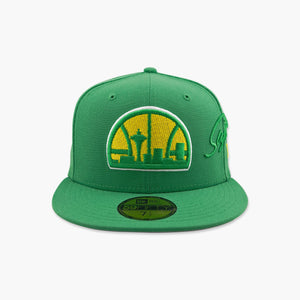 Seattle SuperSonics Green Skyline Side Script Fitted Hat