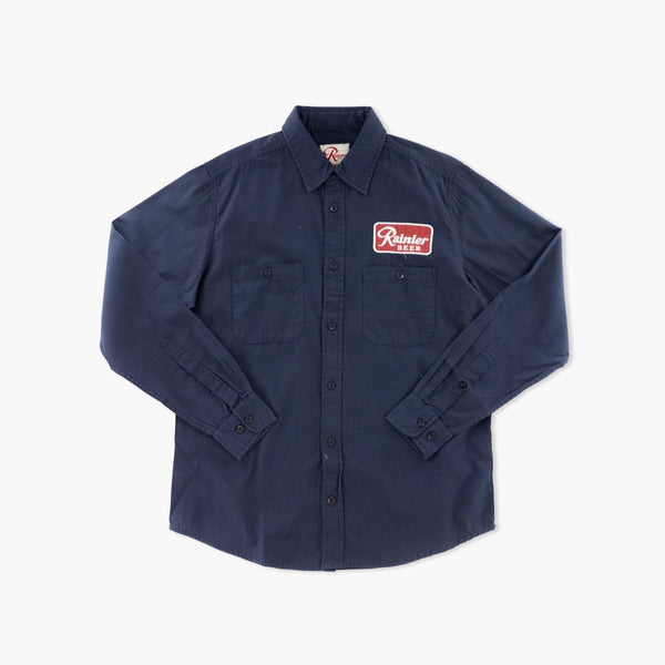 Rainier Beer Daily Grind Long Sleeve Button Up Shirt