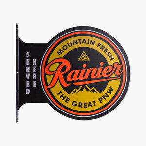Rainier Beer Black/Gold Garage Sign