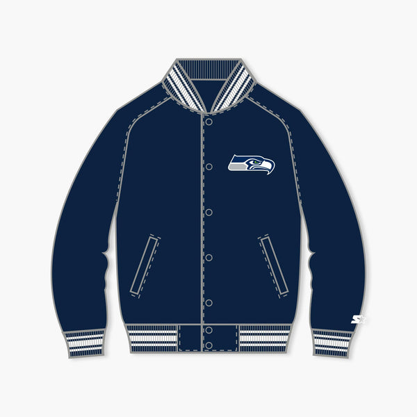 Seattle Seahawks Navy Starter Lightweight Satin Jacket