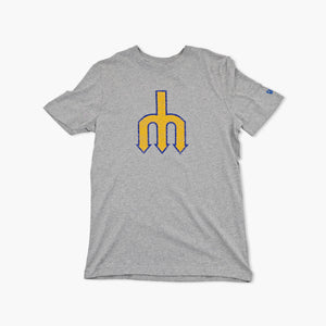 Seattle Mariners Heather Grey Trident Logo T-Shirt