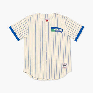 Seattle Seahawks Throwback Striped Baseball Jersey