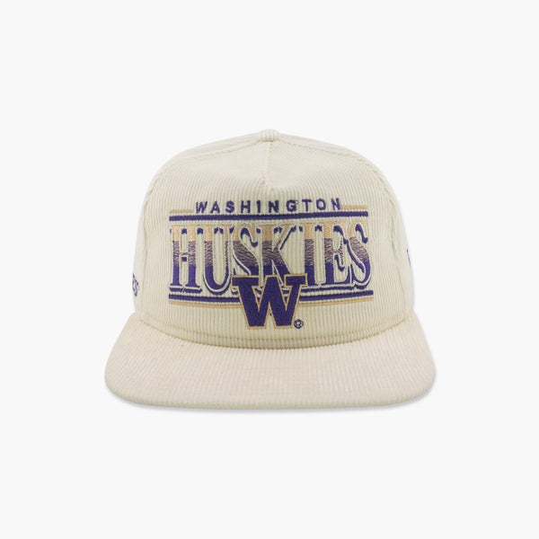 Washington Huskies Cream Corduroy "Golfer" Snapback