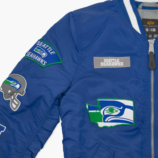 Seattle Seahawks Throwback Alpha Industries Bomber Jacket