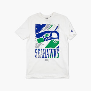 Seattle Seahawks White Split Strike Throwback T-Shirt