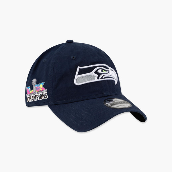 Seattle Seahawks Super Bowl LX Champions Side Patch Navy Adjustable Hat