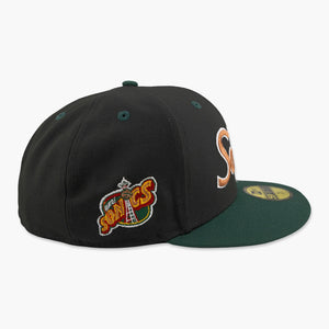Seattle SuperSonics Black Metallic Classic Script Fitted Hat