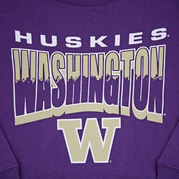 Washington Huskies Brush By Youth Crewneck