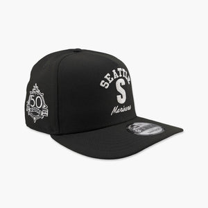 Seattle Mariners Steelheads Black Arched A-Frame 50th Anniversary Snapback