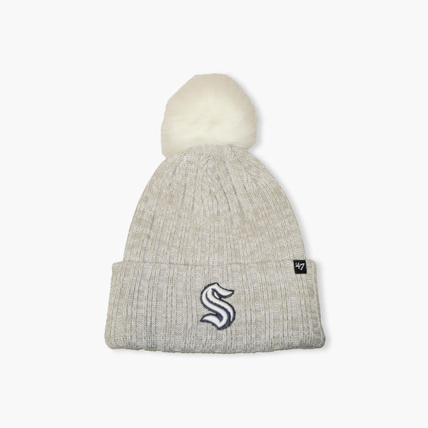 Seattle Kraken Grey Koda Cuff Pom Beanie