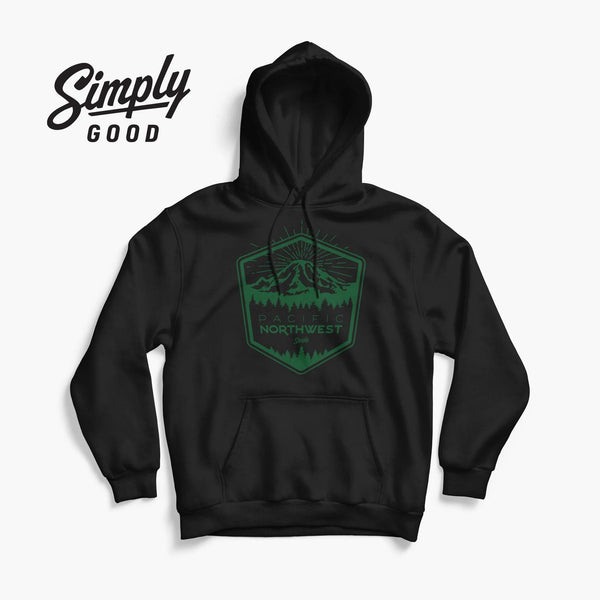 Mount Rainier Badge Black Hoodie