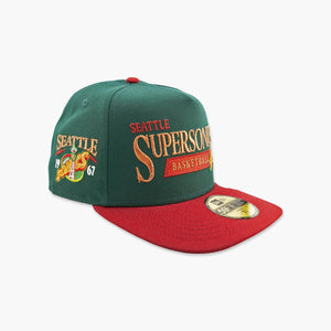 Seattle SuperSonics Green & Red Heritage Script Fitted Hat