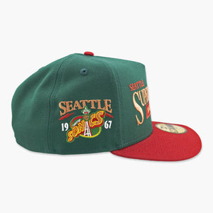 Seattle SuperSonics Green & Red Heritage Script Fitted Hat