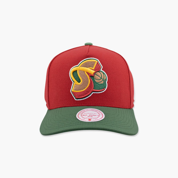 Seattle SuperSonics Red/Green Orbit Pro Crown Snapback
