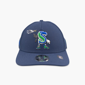 Seattle Seahawks Navy Throwback Cartoon Character Snapback - Toddler