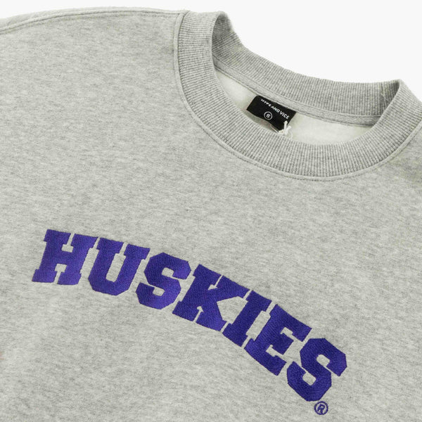 Washington Huskies Heather Grey Offside Crewneck