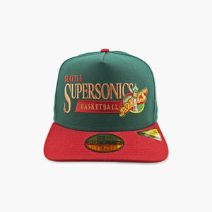 Seattle SuperSonics Green & Red Heritage Script Fitted Hat