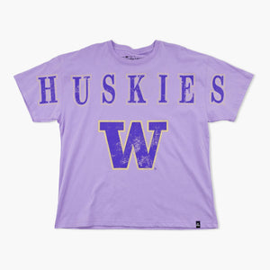 Washington Huskies Lavender Split Oversized Women's T-Shirt