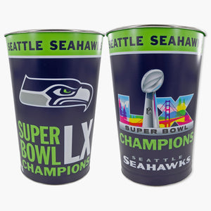 Seattle Seahawks Super Bowl LX Champions Wastebasket