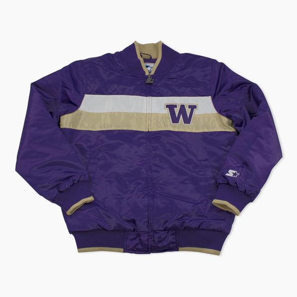 Washington Huskies Starter Striped Lightweight Satin Jacket