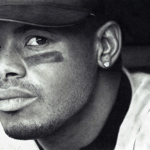 Ken Griffey Jr. 18″ x 12″ Keegan Hall Print - Autographed by Keegan Hall