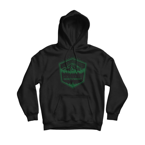 Mount Rainier Badge Black Hoodie