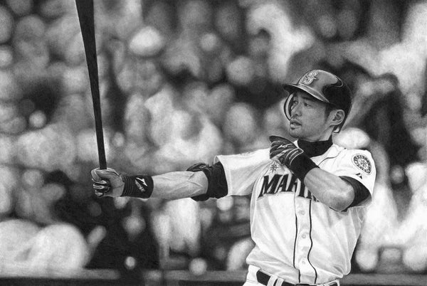 Ichiro 18″ x 12″ Keegan Hall Print - Autographed by Keegan Hall