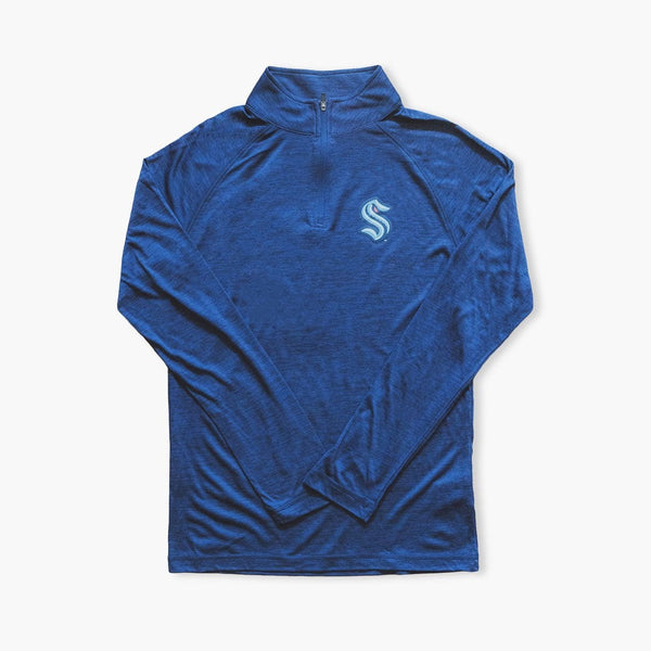 Seattle Kraken Navy Primary Logo Embroidered 1/4 Zip