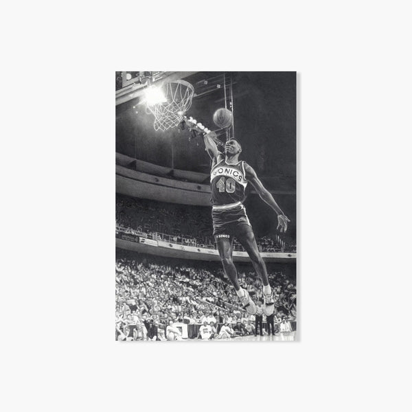 Shawn Kemp 18″ x 12″ Keegan Hall Print - Autographed by Keegan Hall