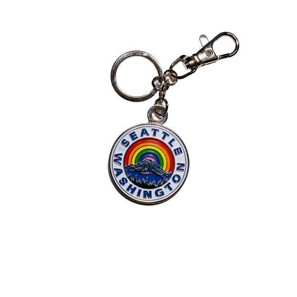 Mount Rainier Rainbow Keychain